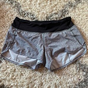 lululemon athletica black & white speed shorts, 4
